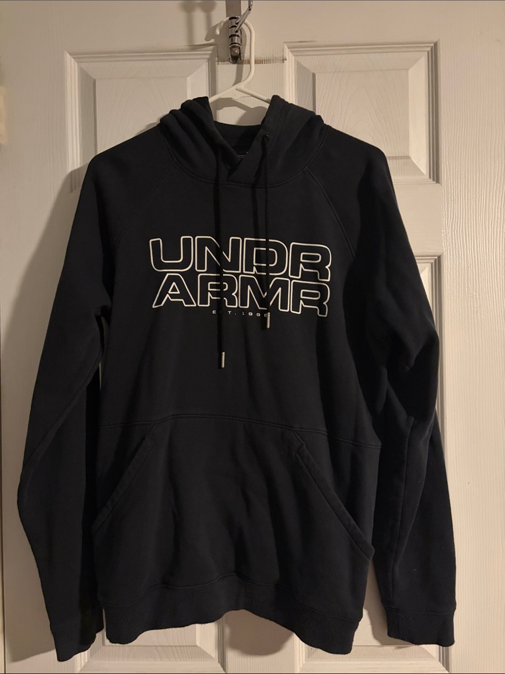 Under Armour Men's Black Crewneck Hoodie with White Logo